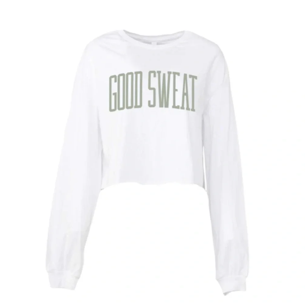 GOOD SWEAT LS CROP DESERT SAGE SIZE LARGE - Picture 1 of 7